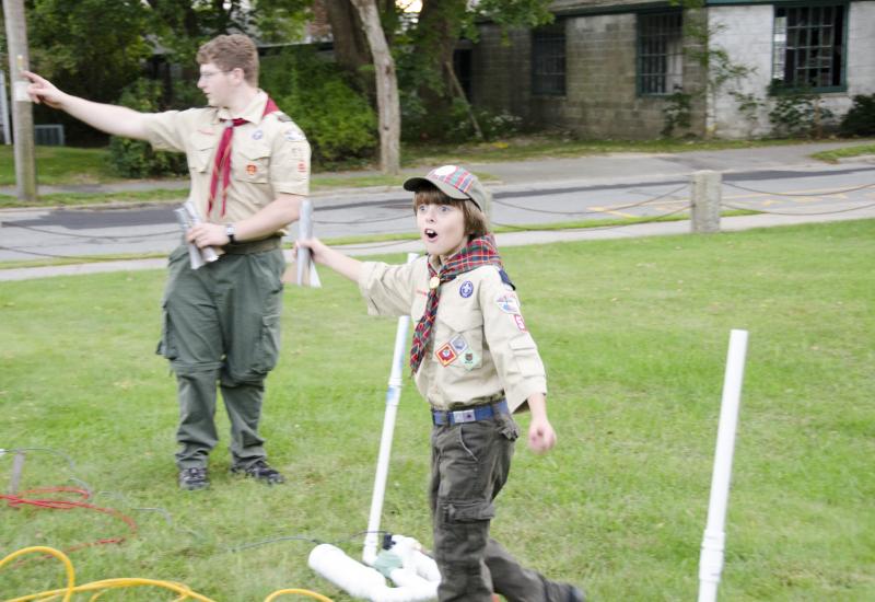 An exuberant Jack Satterley, 9, said his rocket was so successful that it knocked a sticker off in flight. BY GEORGIA SPARLING