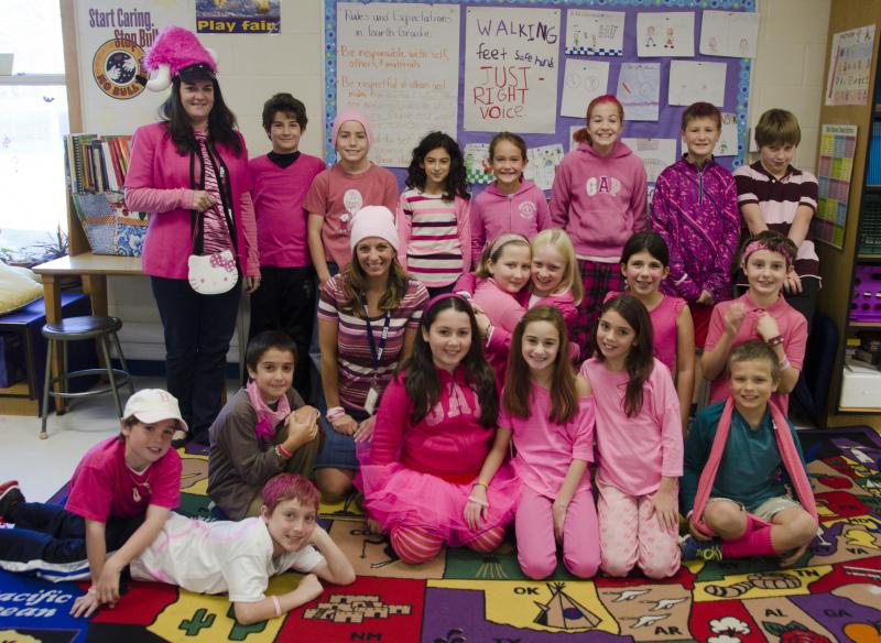 Nicole Radke and her fourth grade class helped organize the Think Pinkspirit day. BY GEORGIA SPARLING
