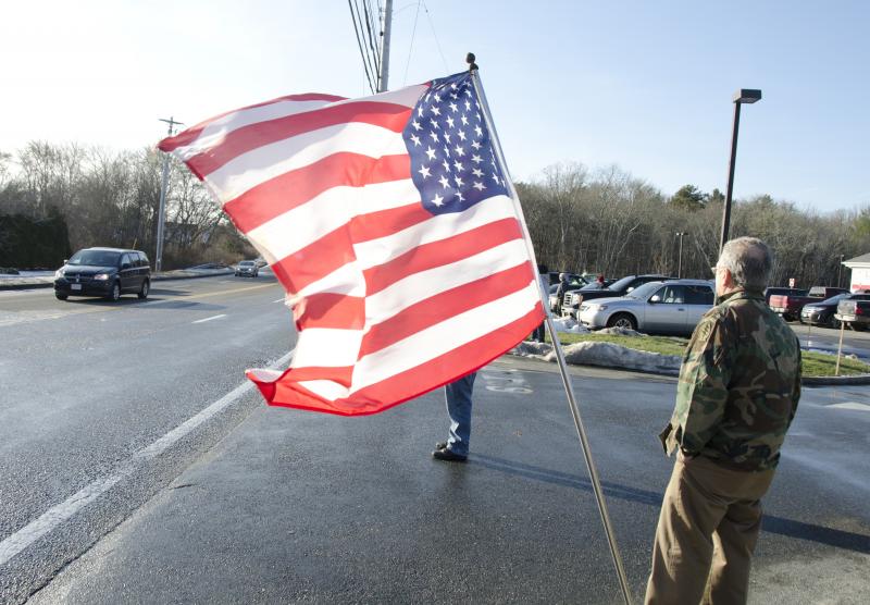 Mattapoisett resident and 26 year Army veteran Bruce Portas said it was a sad day and came to honor the fallen soldier. BY GEORGIA SPARLING