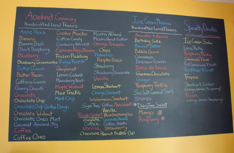 The Hollywood Scoop has an extensive menu ice cream selection from Acushnet Creamery. BY GEORGIA SPARLING