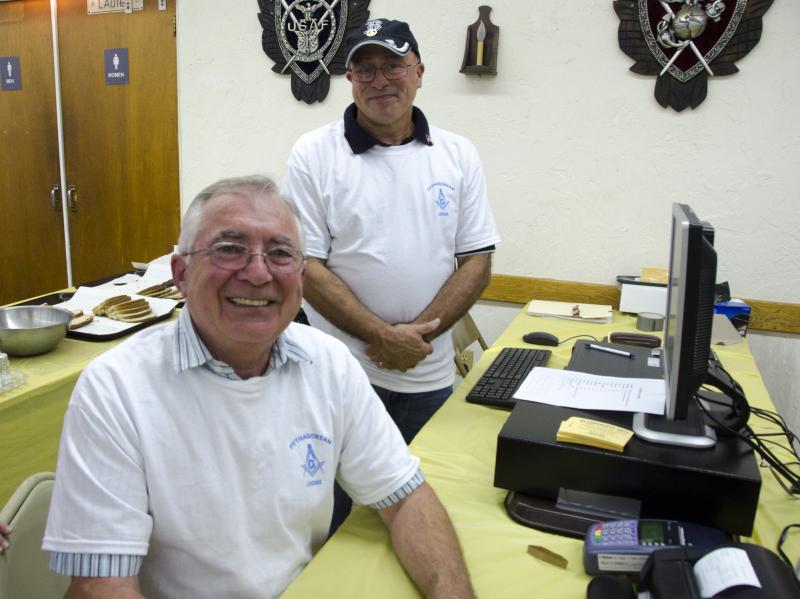 Bruce Rocha Sr. was a primary organizer for the event. Here he sits at command central with Jordan Correia. BY GEORGIA SPARLING