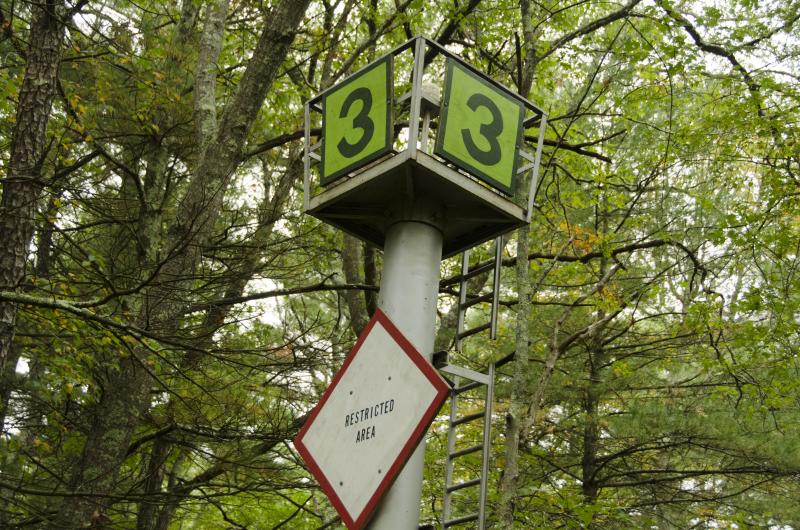 This small tower sits atop a concrete anchor that once held up a 400-foot steel tower. BY GEORGIA SPARLING