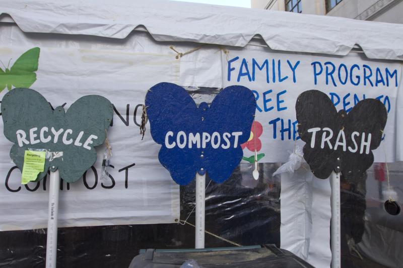 The conference promotes sustainability in a number of ways, including bins for compost and recycling. BY GEORGIA SPARLING