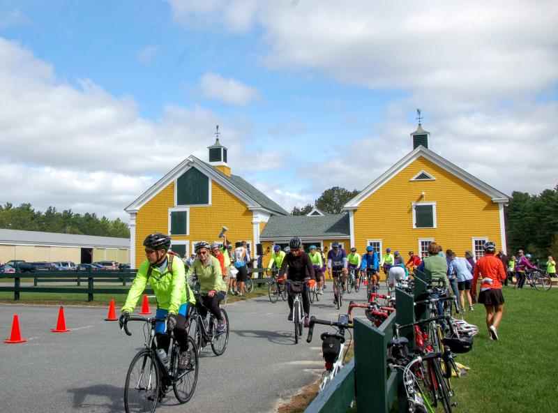 Watershed riders depart from Eastover Farm in Rochester for the 35-mile segment of the route. BY SARA LAFRANCE