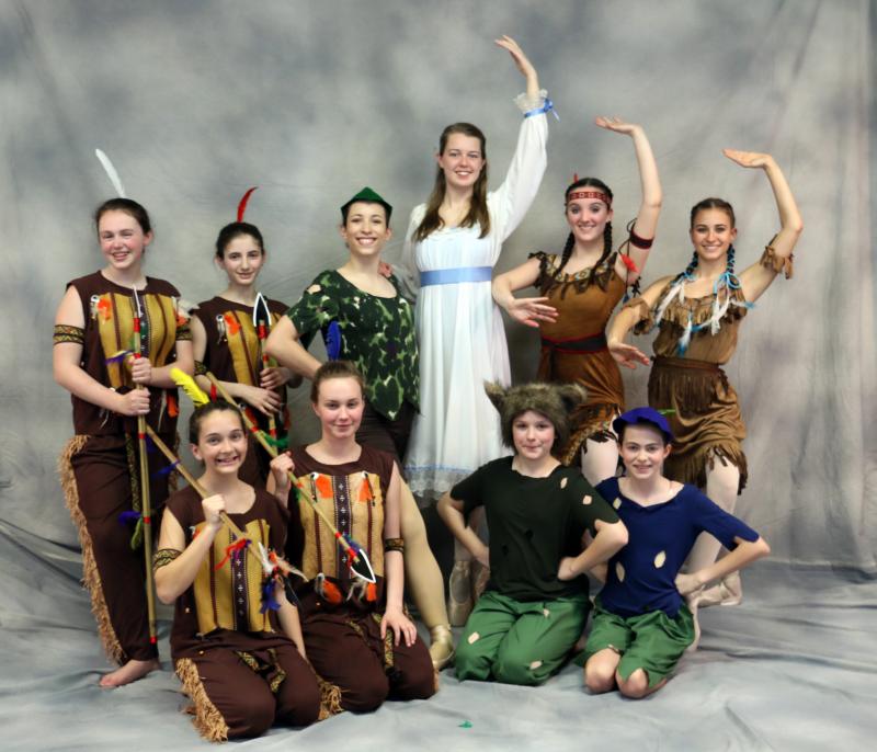 Standing: Grayson Lord (Mattapoisett), Emma Gabriel (Mattapoisett), Bailey Sweet (Marion), Annie Tucker (Mattapoisett), Camryn McNamara (Mattapoisett), Ari Sweet (Marion). Sitting: Natalie Nilson (Marion), Marina Ingham (Mattapoisett), Elizabeth Bungert (Mattapoisett), Mia Hurley (Mattapoisett) COURTESY NEW BEDFORD BALLET