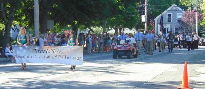 The parade was led by a sign thanking the VFW, with the Marion Board of Selectmen following closely behind. BY TANNER HARDING