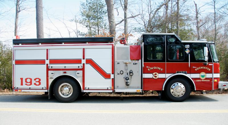 19th century hose cart now on display at Mattapoisett Fire station