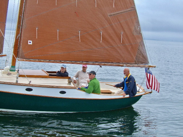 Mattapoisett residents Rob Pirozzi and David Wilsey skipper Patience with Melissa and Bryan Guzek of Marshfield. COURTESY TOM KENNEY