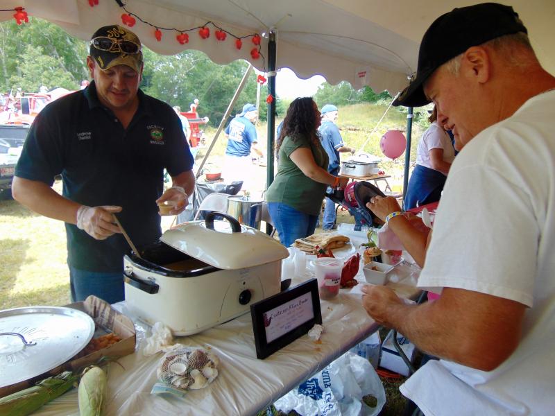 Andrew Daniel of the Rochester Facilities Department took home second place at the competition. His chowder had shrimp, crab, lobster and roasted corn. BY TANNER HARDING