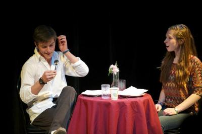 Here, the boy is too obsessed with himself to bother with conversing with his date. COURTESY HARRIET WILLEMSEN