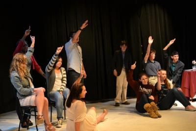 The Black Box Players of Tabor Academy open the show with a prologue of bad dating woes. BY JENNIFER HESHION