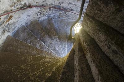 The 32 steps leading up to the top of the lighthouse are made of granite and were created by hand. BY GEORGIA SPARLING