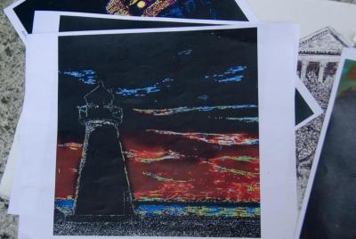 McBrien added color and filters to his drawings and pastels using free programs available online. BY GEORGIA SPARLING