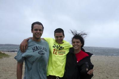 With their day off from school, the Santos siblings stopped for a picture at Silvershell beach in Marion. BY GEORGIA SPARLING