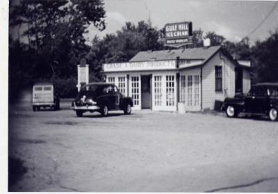 Located on Route 6, Gulf Hill Ice Cream was a hot spot for summer visitors. “G.I.’s used to come through going to Camp Edwards,” said Mattapoisett native Natalie Sylvia Hemingway, who worked at the shop when she was a girl. “It was exciting to see them all.” The above photo was taken in the 1940s. COURTESY MATTAPOISETT HISTORICAL MUSEUM