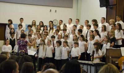 The fourth grade chorus sang several songs, including "Taco Bell," a play on the Paco Bell Cannon. BY GEORGIA SPARLING