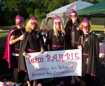 Members of Team B.A.R.B.I.E. arrive in costume to complement this year's theme "Heroes for Hope." BY MATTHEW BERNAT
