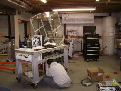 A large part of Electromechanica's business is create machines that test light rail and rapid transit systems. This machine for the New York City Metropolitan Transit Authority tests power converters for subway trains. COURTESY ELECTROMECHANICA