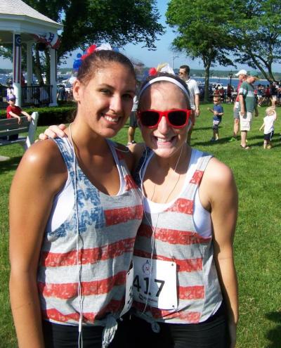 For Teighla Johnson, left, of Wareham, and Allison LaCrosse, of Marion, this was their first time running the race. BY MATTHEW BERNAT
