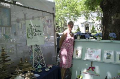 Marion resident Lissa Magauran's hand painted items are meant to keep the feeling of summer in ones home all year. BY GEORGIA SPARLING