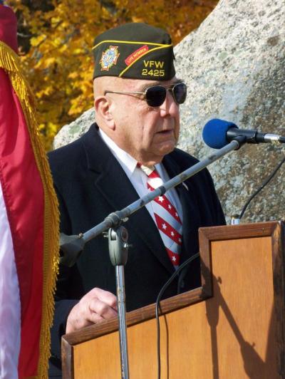 Joe Napoli, of Marion's VFW Post, led the town's Veterans Day ceremonies on Monday morning. BY MATTHEW BERNAT