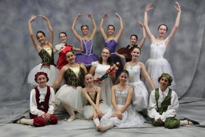 Standing: Katie Nilson (Marion), Mia Hurley (Mattapoisett), Ari Sweet (Marion), Natalie Nilson (Marion), Emma Gabriel (Mattapoisett), Madeleine Hunt (Mattapoisett) Kneeling: Sabrina Cunningham (Mattapoisett), Grayson Lord (Mattapoisett), Anna Murray (Marion) Sitting: Beatrice Ashley (Mattapoisett), Meredith Davignon (Mattapoisett), Summer Richardson (Mattapoisett), Camila Paraskeva (Marion) COURTESY NEW BEDFORD BALLET