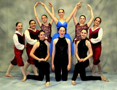 Standing: Meredith Davignon (Mattapoisett), Sabrina Cunningham (Mattapoisett),Mia Hurley (Mattapoisett), Natalie Nilson (Marion), Elizabeth Bungert (Mattapoisett), Katie Nilson (Marion)Kneeling: Summer Richardson (Mattapoisett), Madeleine Hunt (Mattapoisett), Anna Murray (Marion) COURTESY NEW BEDFORD BALLET