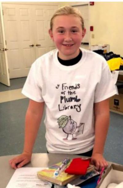 Leah Bertrand, a Junior Friend of the Library packages items. Photos by Kelly Christopoulos, Lisa Fuller & Ilana Mackin