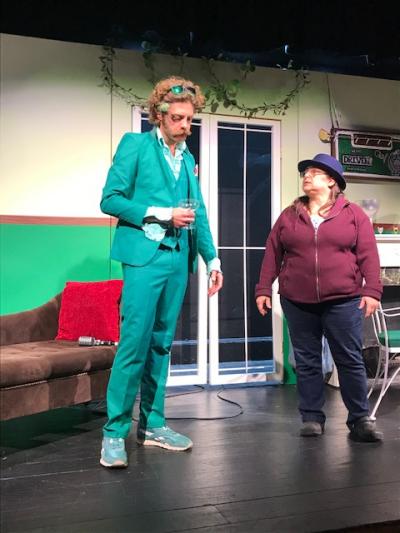 Dickie reminisces about high school memories with Muriel Bingham (played by Alane Carbone), wife of Henry Bingham. Photo courtesy: Marion Art Center
