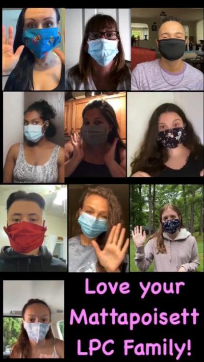 The Little People’s College team created a video to show children what their teachers will look like when they return to school. Each educator put on their mask and then removed it. Photo courtesy: Melissa de Sousa