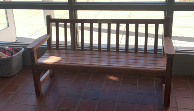 The bench honors Jacqueline Beckford, who drove a school bus for the Rochester school district for more than 20 years. Photo courtesy: Facebook/Old Colony Regional Vocational Technical High School
