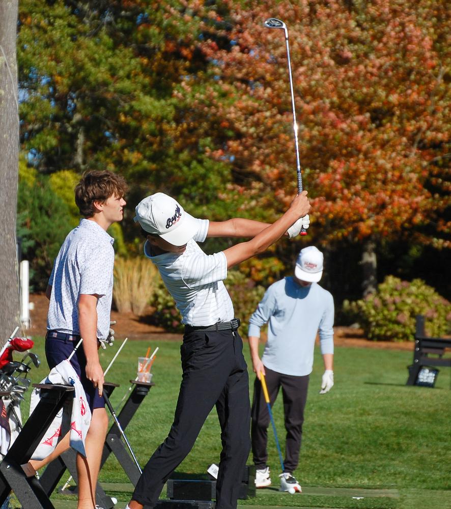 John Bongiorno and his team take practice shots.  John Bongiorno and his team take practice shots.