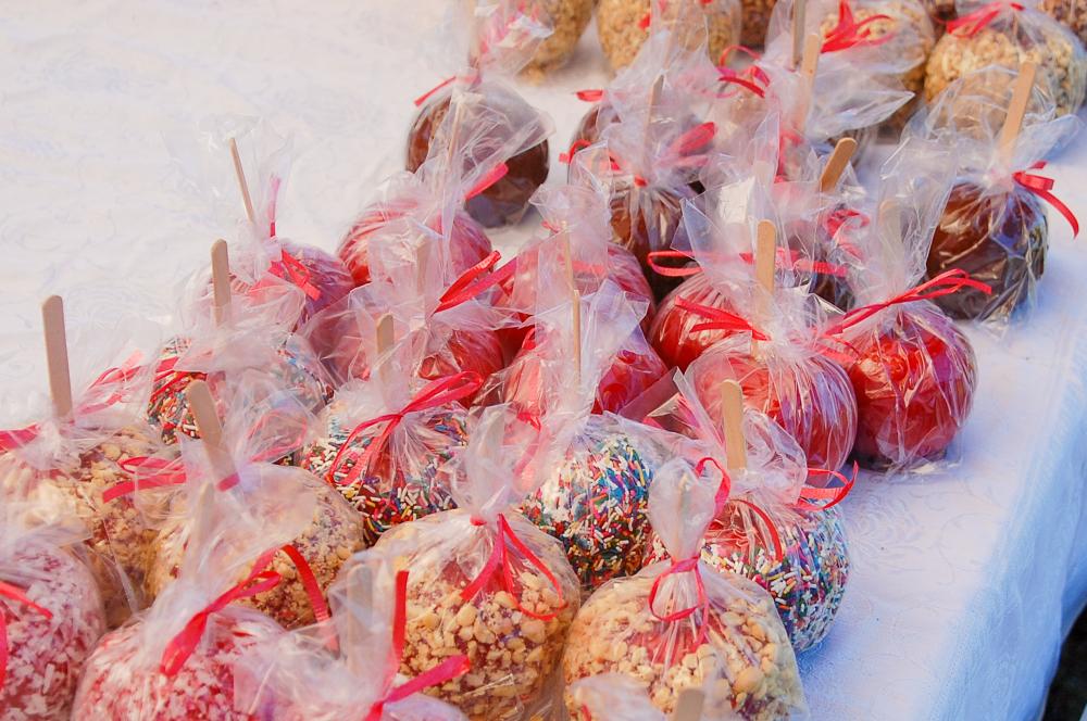 An assortment of carmel apples being sold at the Fall Festival. An assortment of carmel apples being sold at the Fall Festival.