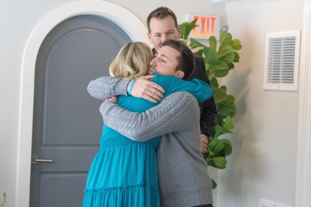 A line of community members stretched out the door to give their condolences to the Eitas family. 