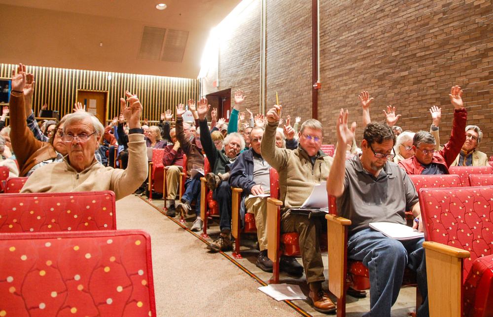 Mattapoisett voters approved funding part of Old Rochester Regional School District's health insurance shortfall at Town Meeting on Monday, May 11. Photo by Mari Huglin