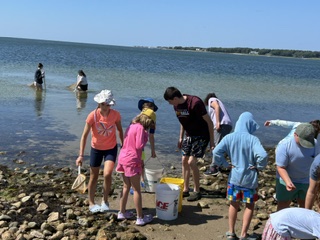 Coastal explorations program participants explore the water. 