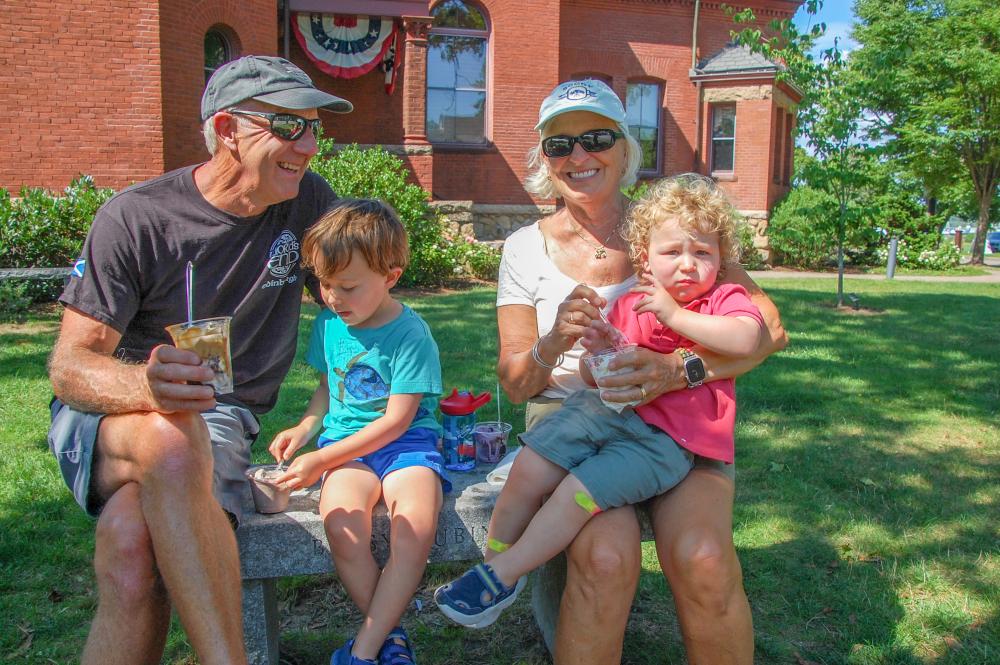 From left: JB Brown, Graham Bader, Dot Brown and Nathan Bader enjoy ice cream from Gone Country Creamery on Saturday, Aug. 8. Photos by Grace Roche