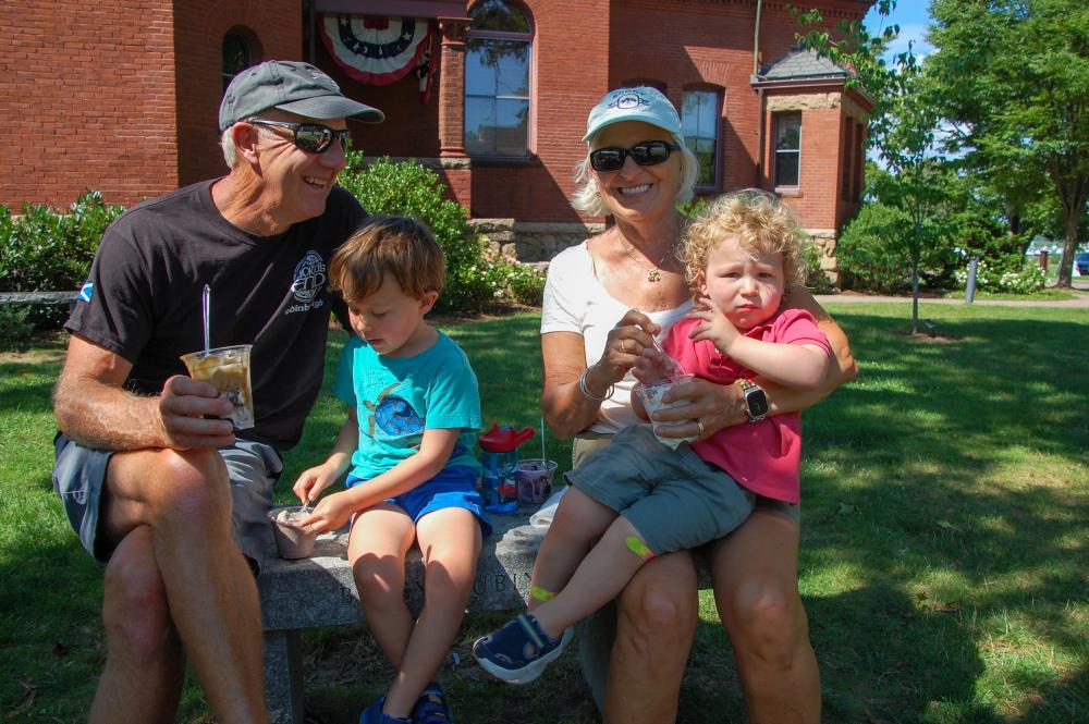From left: JB Brown, Graham Bader, Dot Brown and Nathan Bader enjoy ice cream from Gone Country Creamery on Saturday, Aug. 8. Photos by Grace Roche