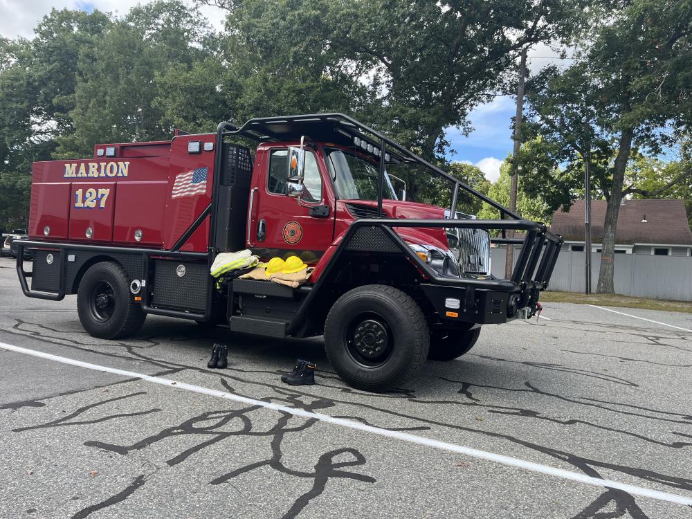The Marion Fire Department received a grant for a brush breaker and new gear earlier this year. Photos by Grace Roche
