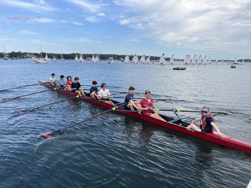 The Taber boys rowing team takes to the water Wednesday, Oct. 14 for a practice in preparation for the regatta. Photo by Grace Roche