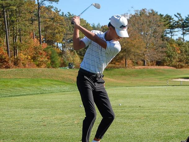 John Bongiorno gets ready to swing at practice.
