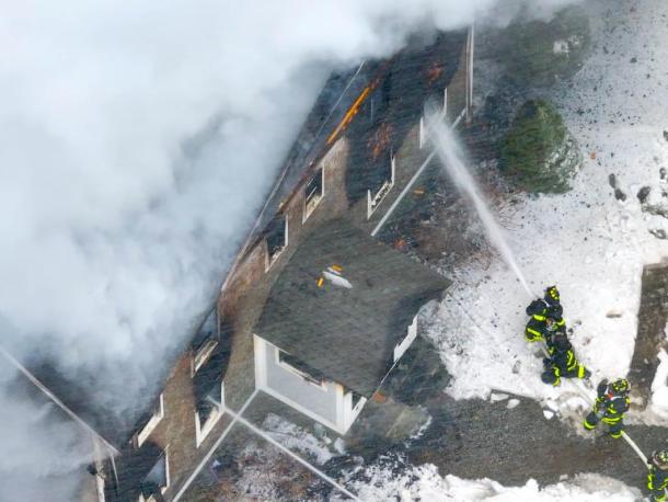 Several towns responded to the Mattapoisett fire on Monday, Jan. 26. Photos source: David Curran