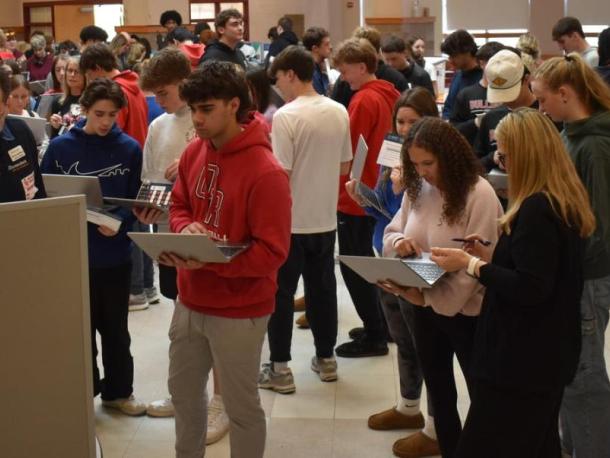 Old Rochester Regional High School students recently participated in the third annual Credit for Life Fair. Photo source: Old Rochester Regional School District