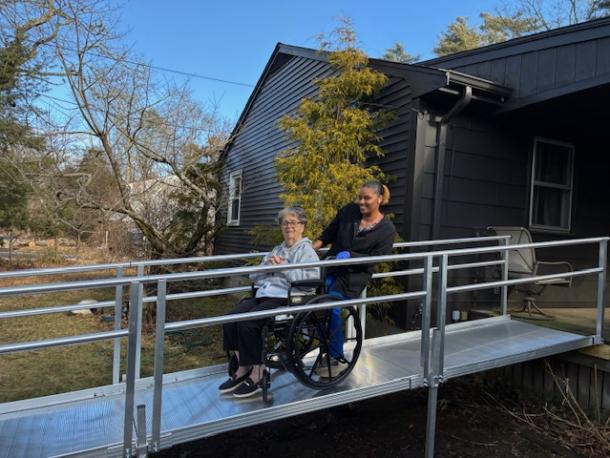 The ramp program benefits people with existing accessibility issues, temporary injuries or received recent rehabilitation. Photo source: Buzzards Bay Area Habitat for Humanity