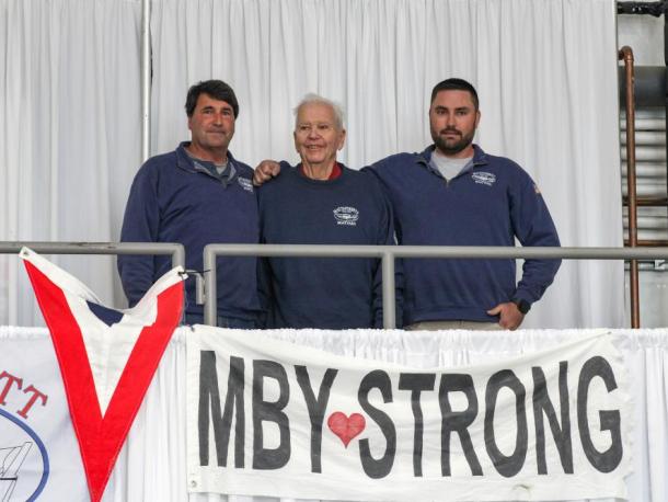 From Left: David Kaiser, Mattapoisett Boatyard founder Arthur Mclean and Ned Kaiser at the grand re-opening on Saturday, May 9. Photos by Samantha DeGenova