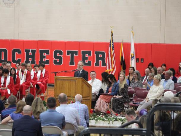 State Rep. Mark Silva awarded the top 10 students at Senior Awards night on Thursday, May 28. Photos source: ORRHS