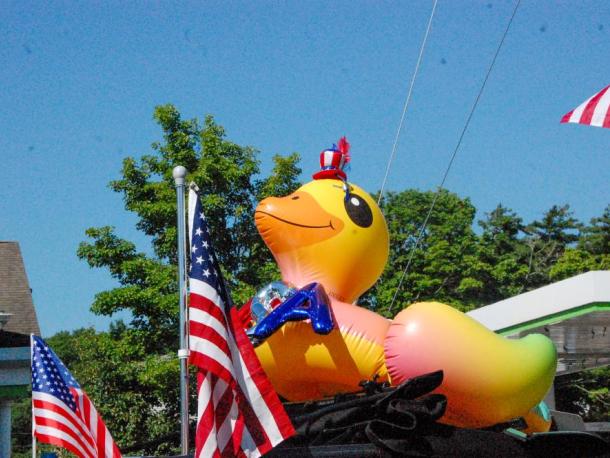 An inflatable duck float stands atop a vehicle during the Marion Independence Day parade on Saturday, July 4. Photos by Grace Roche