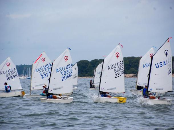 Young sailors raced in the Beverly Junior Regatta on Wednesday, Aug. 12 and Thursday, Aug. 13 in Sippican Harbor. Photo by Grace Roche