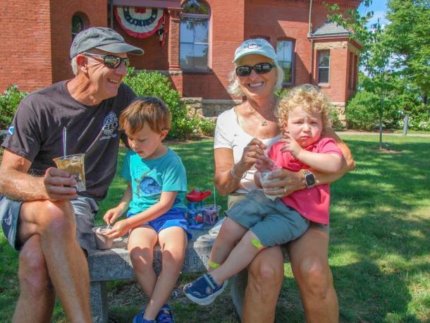 From left: JB Brown, Graham Bader, Dot Brown and Nathan Bader enjoy ice cream from Gone Country Creamery on Saturday, Aug. 8. Photos by Grace Roche