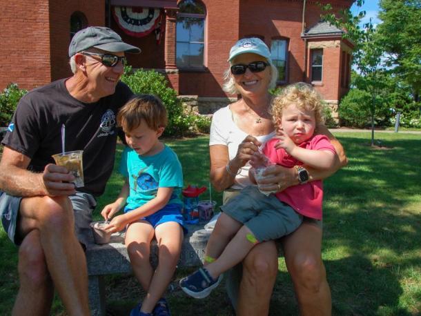 From left: JB Brown, Graham Bader, Dot Brown and Nathan Bader enjoy ice cream from Gone Country Creamery on Saturday, Aug. 8. Photos by Grace Roche